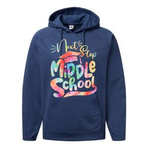 Cute Colorful Tie Dye Next Stop Middle School Performance Fleece Hoodie