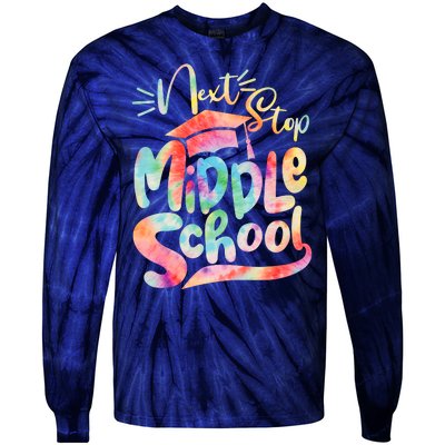 Cute Colorful Tie Dye Next Stop Middle School Tie-Dye Long Sleeve Shirt