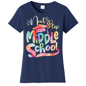 Cute Colorful Tie Dye Next Stop Middle School Women's T-Shirt