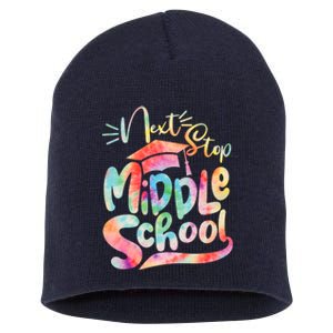 Cute Colorful Tie Dye Next Stop Middle School Short Acrylic Beanie