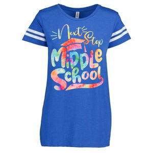 Cute Colorful Tie Dye Next Stop Middle School Enza Ladies Jersey Football T-Shirt