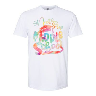 Cute Colorful Tie Dye Next Stop Middle School Softstyle® CVC T-Shirt