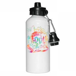 Cute Colorful Tie Dye Next Stop Middle School Aluminum Water Bottle