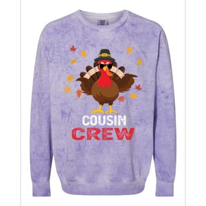 Cousin Crew Turkey Family Thanksgiving Pajamas Matching Gift Cute Gift Colorblast Crewneck Sweatshirt