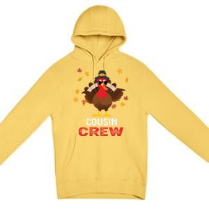 Cousin Crew Turkey Family Thanksgiving Pajamas Matching Gift Cute Gift Premium Pullover Hoodie