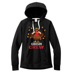 Cousin Crew Turkey Family Thanksgiving Pajamas Matching Gift Cute Gift Women's Fleece Hoodie