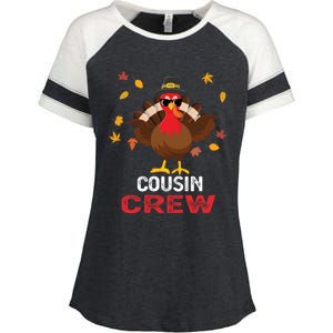 Cousin Crew Turkey Family Thanksgiving Pajamas Matching Gift Cute Gift Enza Ladies Jersey Colorblock Tee