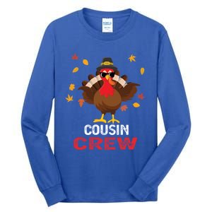 Cousin Crew Turkey Family Thanksgiving Pajamas Matching Gift Cute Gift Tall Long Sleeve T-Shirt