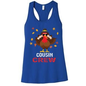 Cousin Crew Turkey Family Thanksgiving Pajamas Matching Gift Cute Gift Women's Racerback Tank