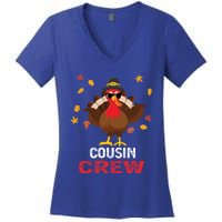 Cousin Crew Turkey Family Thanksgiving Pajamas Matching Gift Cute Gift Women's V-Neck T-Shirt