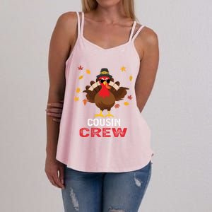 Cousin Crew Turkey Family Thanksgiving Pajamas Matching Gift Cute Gift Women's Strappy Tank