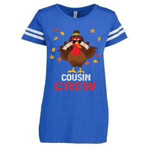 Cousin Crew Turkey Family Thanksgiving Pajamas Matching Gift Cute Gift Enza Ladies Jersey Football T-Shirt