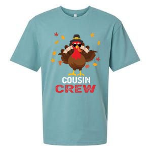 Cousin Crew Turkey Family Thanksgiving Pajamas Matching Gift Cute Gift Sueded Cloud Jersey T-Shirt