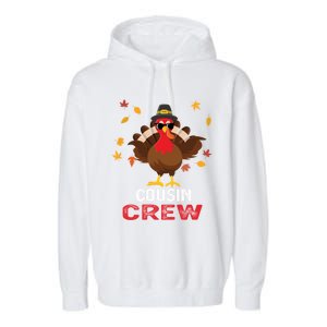 Cousin Crew Turkey Family Thanksgiving Pajamas Matching Gift Cute Gift Garment-Dyed Fleece Hoodie