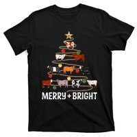 Cow Christmas Tree Western Merry And Bright Family Pajama T-Shirt