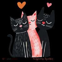 Cute Cat Trio With Hearts Art For Cat Lovers 16 in Basic Backpack