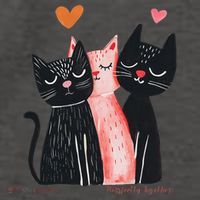 Cute Cat Trio With Hearts Art For Cat Lovers Vector Backpack