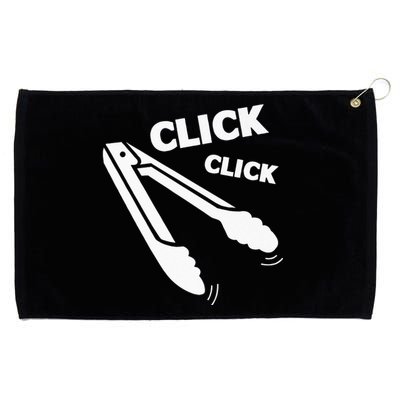 Click Click Tongs BBQ Barbecue Funny Premium Grommeted Golf Towel