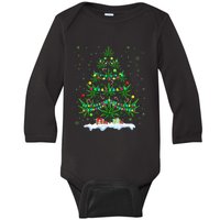 Cannabis Christmas Tree Xmas Funny Smoking Weed Marijuana Baby Long Sleeve Bodysuit