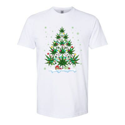 Cannabis Christmas Tree Xmas Funny Smoking Weed Marijuana Softstyle CVC T-Shirt