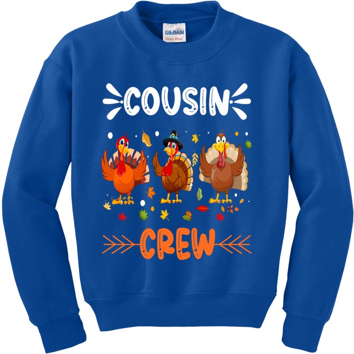 Cousin Crew Turkey Family Thanksgiving Pajamas Matching Gift Kids Sweatshirt