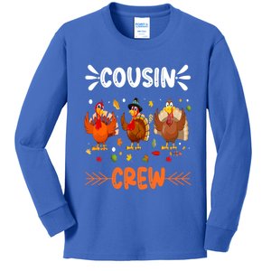 Cousin Crew Turkey Family Thanksgiving Pajamas Matching Gift Kids Long Sleeve Shirt