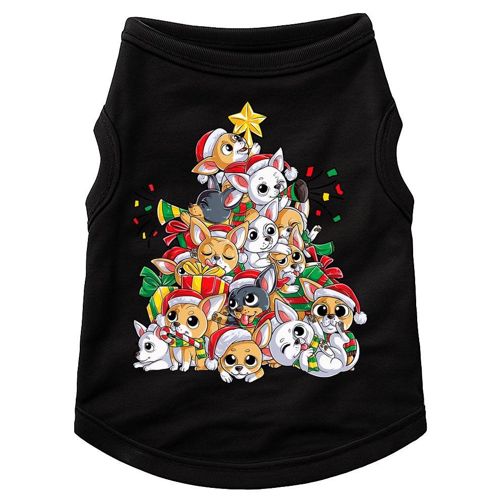 Chihuahua Christmas Tree Santa Dog Lover Xmas Women Doggie Tank