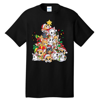 Chihuahua Christmas Tree Santa Dog Lover Xmas Women Tall T-Shirt