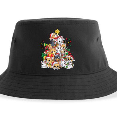 Chihuahua Christmas Tree Santa Dog Lover Xmas Women Sustainable Bucket Hat