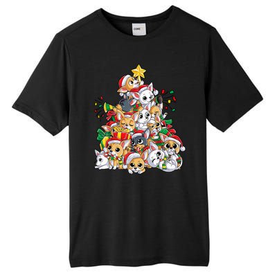 Chihuahua Christmas Tree Santa Dog Lover Xmas Women Tall Fusion ChromaSoft Performance T-Shirt