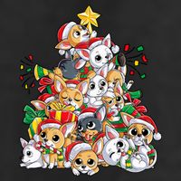 Chihuahua Christmas Tree Santa Dog Lover Xmas Women Beanie