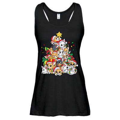 Chihuahua Christmas Tree Santa Dog Lover Xmas Women Ladies Essential Flowy Tank