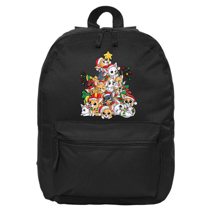 Chihuahua Christmas Tree Santa Dog Lover Xmas Women 16 in Basic Backpack
