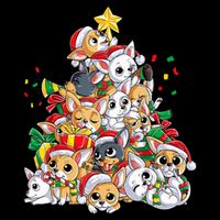 Chihuahua Christmas Tree Santa Dog Lover Xmas Women 16 in Basic Backpack