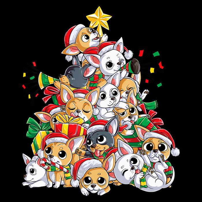 Chihuahua Christmas Tree Santa Dog Lover Xmas Women 16 in Basic Backpack