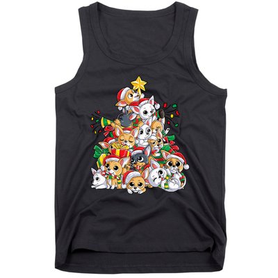 Chihuahua Christmas Tree Santa Dog Lover Xmas Women Tank Top