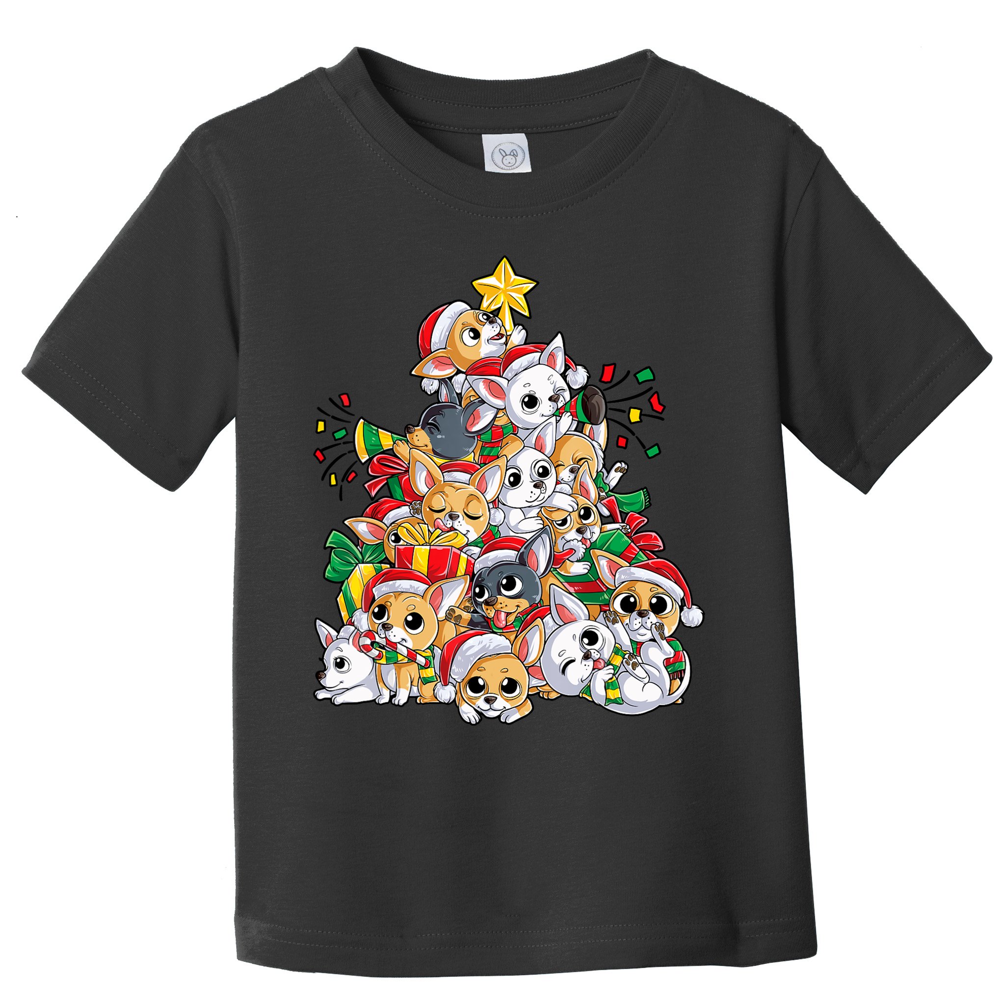 Chihuahua Christmas Tree Santa Dog Lover Xmas Women Toddler T-Shirt