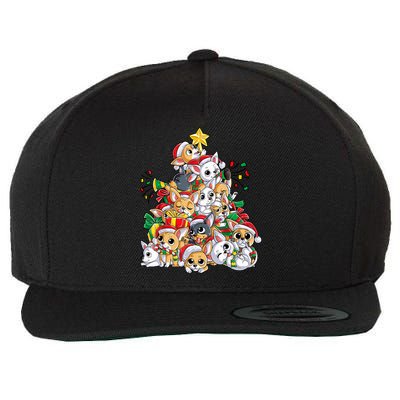 Chihuahua Christmas Tree Santa Dog Lover Xmas Women Wool Snapback Cap