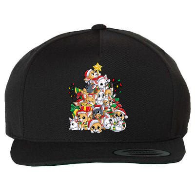 Chihuahua Christmas Tree Santa Dog Lover Xmas Women Wool Snapback Cap