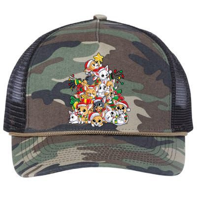 Chihuahua Christmas Tree Santa Dog Lover Xmas Women Retro Rope Trucker Hat Cap