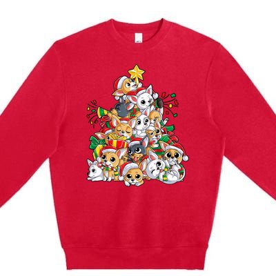 Chihuahua Christmas Tree Santa Dog Lover Xmas Women Premium Crewneck Sweatshirt