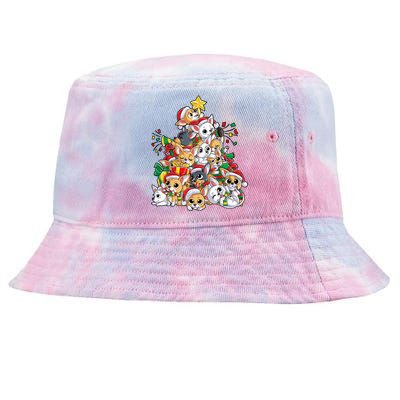 Chihuahua Christmas Tree Santa Dog Lover Xmas Women Tie-Dyed Bucket Hat