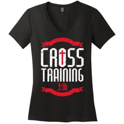Christian Cross Training 316 Workout Fitness Women's V-Neck T-Shirt