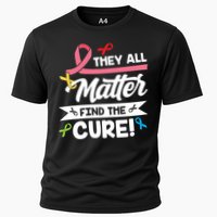 Cancer Cure They All Matter Find The Cure! All Ribbons Cooling Performance Crew T-Shirt