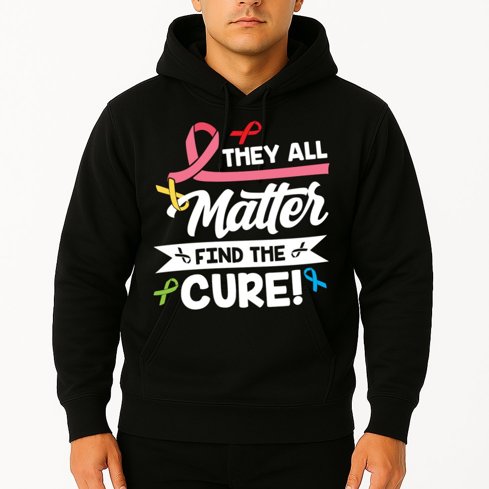 Cancer Cure They All Matter Find The Cure! All Ribbons Hoodie