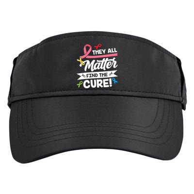 Cancer Cure They All Matter Find The Cure! All Ribbons Adult Drive Performance Visor
