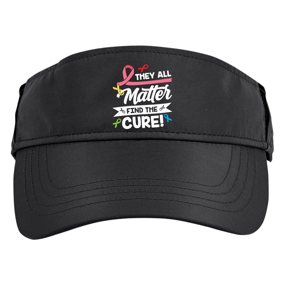 Cancer Cure They All Matter Find The Cure! All Ribbons Adult Drive Performance Visor