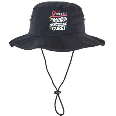 Cancer Cure They All Matter Find The Cure! All Ribbons Bucket Hat