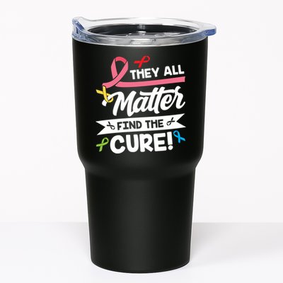 Cancer Cure They All Matter Find The Cure! All Ribbons Tumbler