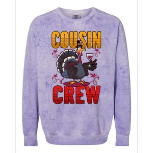 Cousin Crew Thanksgiving Pajamas Cute Gift Colorblast Crewneck Sweatshirt